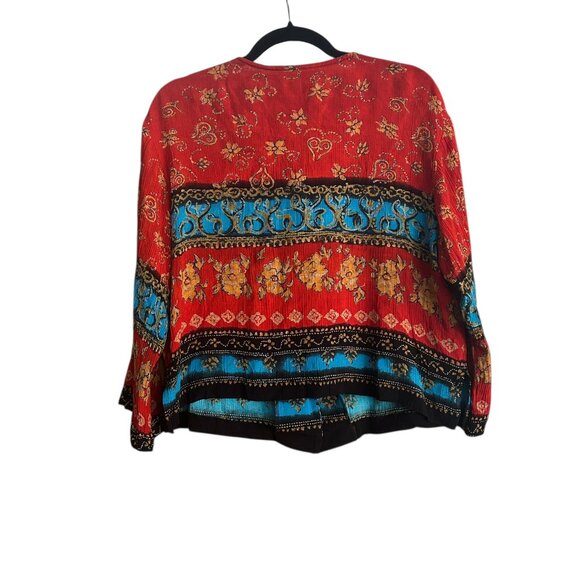 Vtg Carole Little Jacket • Women’s 10 • Beaded Colorblock Boho Hippie Designer - Picture 2 of 7